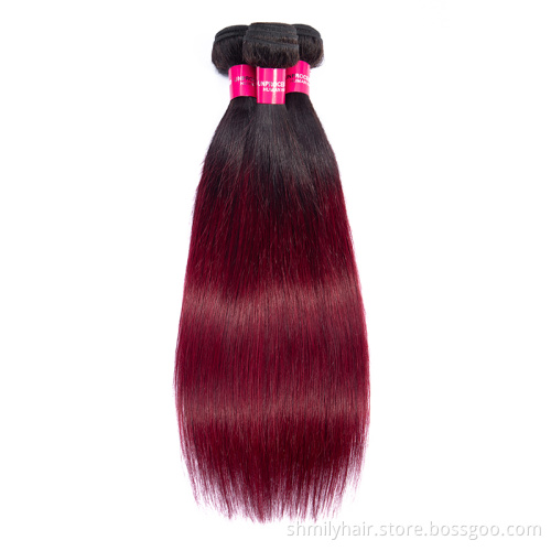 Shmily 100% Virgin Cuticle Aligned Hair Raw Human Hair Weave Cheap Ombre Color 1B/99J Body Wave Peruvian Hair Bundles